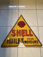 ANCIENNE PLAQUE ÉMAILLÉE SHELL H=67 Cm NO BIDON HUILE