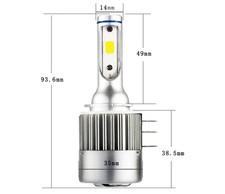 Lot 3 Ampoule Led H15 MAXGTRS 6500K 12V 7600LM Ventilé CANBUS Volkswagen Audi