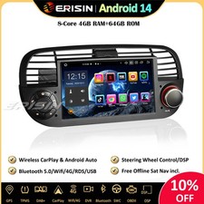 CarPlay Android 14 Autoradio GPS Wifi DAB+ TPMS 64GO for Fiat 500/500C/500S/500E