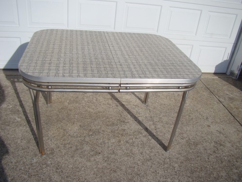 Vtg mcm chrome formica - chrome,