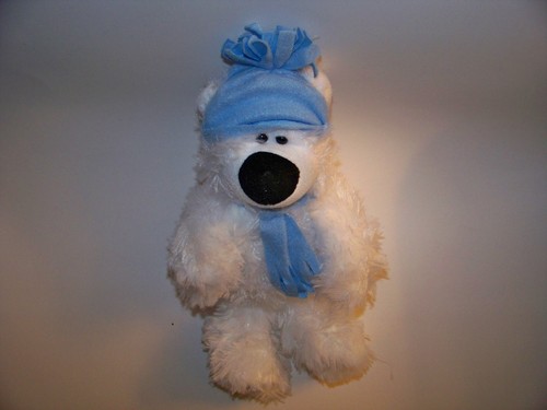 Plush polar bear - plush, dressed