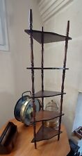 Belle ancienne étagère d angle en bois à  5 plateaux à poser ou à fixer