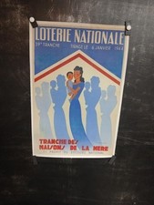 AFFICHE LOTERIE NATIONALE  1944   MAISONS DE LA MERE    60X40CM  ENTOILEE