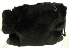 Porte-Moufles En Fourrure Douce Antique Victorienne Style De Deuil Noël