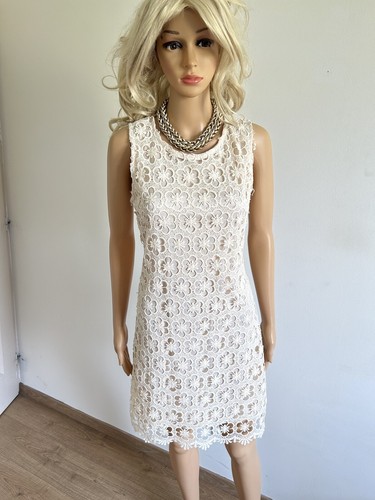 Robe beige dentelle sandro - beige, en