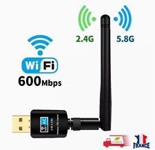 Clé WiFi USB Wireless Adaptateur 600Mbps Dongle 2.4/ 5GHz Double Bande Antenne 