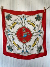 Foulard Carré de soie Vintage Welcomme Paris Traineau Ancien Cadeau Femme FO761