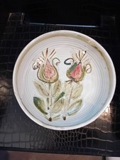 Plat rond Céramique Albert Thiry Vallauris Décor Chardon