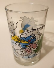Lot de 1 verre à moutarde SCHTROUMPF BD PEYO SMURF vintage Amora 1990