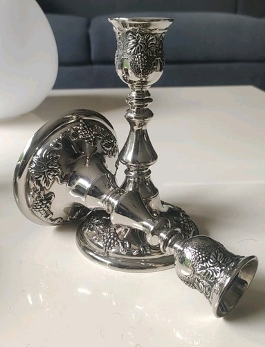 Paire bougeoirs hébraiques - bougeoirs,