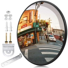 Miroir de circulation, convexe, 30 cm, pour garage et allée, grand angle régl...
