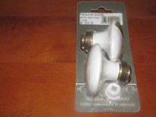 Ancienne Poignées de Porte ovales en Porcelaine blanche de Limoges neuve