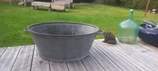 Grande bassine Ovale jardinière zinc galva ancien  nenuphar Déco Jardin
