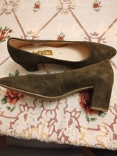 chaussures vert olive daim