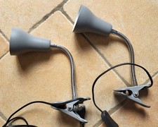 Lot 2 Lampes Spots à pince LED Manche flexible  Métal Gris
