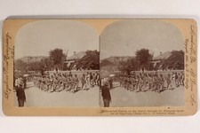 CHINE Tientsin Forces alliées Soldats USA Photo Stereo Vintage Citrate 1900