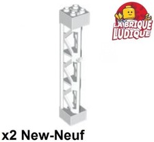 Lego 2x Support 2x2x10 Girder Triangular Vertical pilier poutre blanc 95347 NEUF