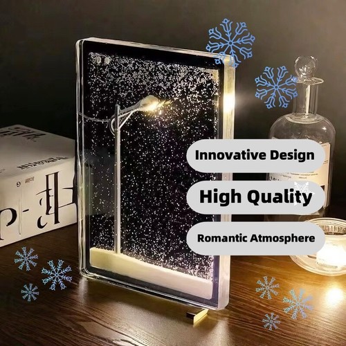 Magic snowy landscape night - landscape,
