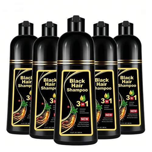 Black hair dye shampoo - black,