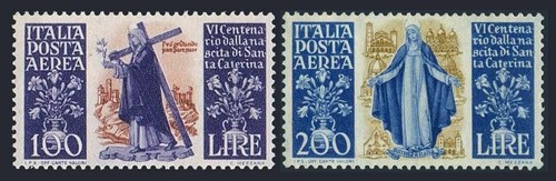 Italy c127 c128 hinged michel - italy, c127-c128,hinged.michel