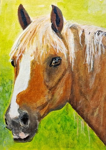 Aceo original acrylic golden - aceo,