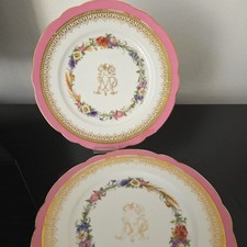 2 Assiettes Porcelaine Peinte Armoiries Chevalier Monogramme MP XIXè N°7