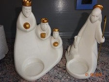 PARTYLITE  EMSEMBLE  NATIVITé  Crèche  DE  NOEL 3 PORTE  BOUGIE  A RECHAUD  NEUF