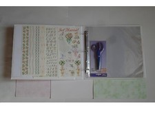 kit scrapbooking (thème mariage, souvenir de noce), Classeur + ciseau + sticker