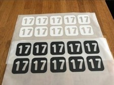 NUMERO 17 - 10 PATCHS FLOCAGES POUR MAILLOT SHORT SURVÊTEMENT CHAUSSETTES