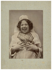 Charles Naudet, Humour, Femme en Tenue Traditionnelle Riant vintage print, menti