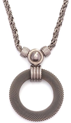 Collier pendentif bague maille