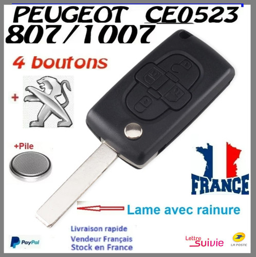 Cle plip coque peugeot 807 - coque,