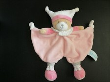 Doudou  ours plat brioche rose