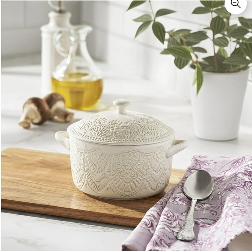 White stoneware round - qt,