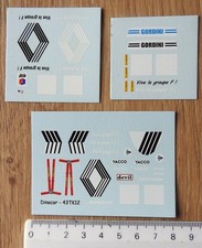 LOT DE 3 DECALS DINACAR 1/43ème : " RENAULT VIVE LE GROUPE F "