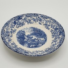 Assiette Creuse Vintage Mill Stream Bleu Johnson Bros England Porcelaine