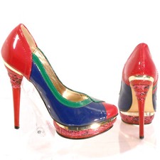 chaussure femme escarpin vernis 3 couleurs talon haut taille 38 neuf