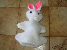 Peluche Marionnette Lapin blanc 29cm Vintage PDI068