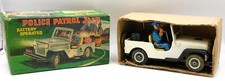 TN T.N.NOMURA TOY Police Patrol Jeep Tin Jouet Batterie Powered Voiture Japon