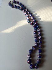 Ancien collier 43 perles cloisonnées lisses