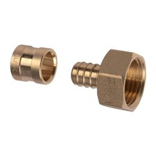 Raccord PER droit à glissement avec écrou à portée plate - Femelle 3/4" (20x27)