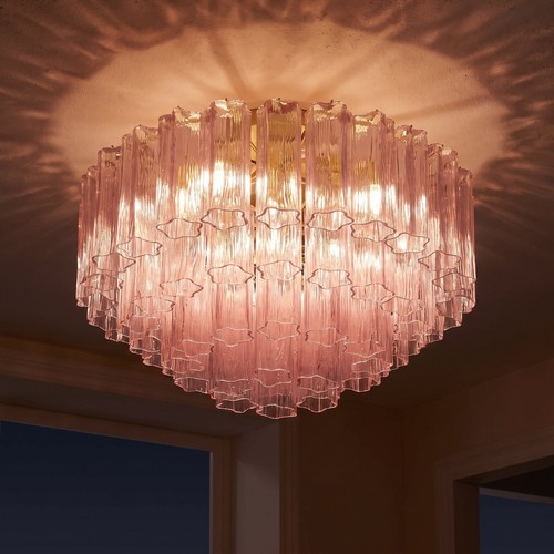 Lustre tronchi verre rose - lustre,