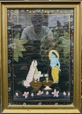 Inde - Tableau "gouache sur