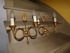 paire d'applique PETITOT fleche 2 lampes bronze