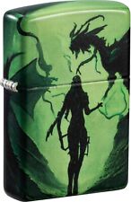 Zippo Essence Briquet Dragon Fille Glow IN The Dark Vert de Tempête