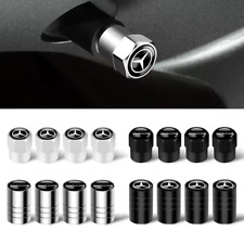 4x Capuchons Bouchons de Valve de Pneu Alu Mercedes-Benz AMG Noir Argent