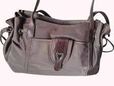 Lancaster Sac à main tissu et cuir porté épaule ou bras