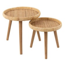 Lot de 2 Tables d'Appoint Gigognes "Lurne" 60cm Naturel