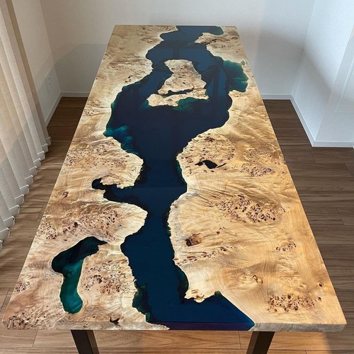 Table résine live edge - résine,