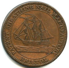 Royaume Uni , jeton Penny Cuivre Bristol de Samuel Guppy 1811 n°3668